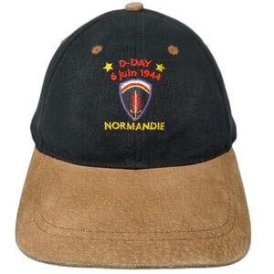US Basic Baseball Cap Black One Size D-Day SHAEF Normandie Suede Brim Hat